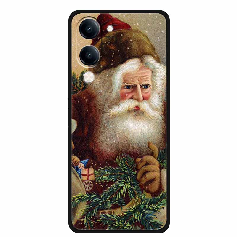 Christmas Case For Vivo Y04 Y04S Y37C Soft Silicone Phone Cover Funda For Vivo Y 04 04S 37C Black TPU Protective Bumper Casing