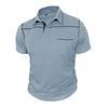 Mens Plus Size Fashion Turn Down Collar Short Sleeve Pocket Polo Shirt