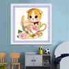 Broderie Diamant 5D Chat Dessin Animé Peinture Diamant Image Animale de Strass