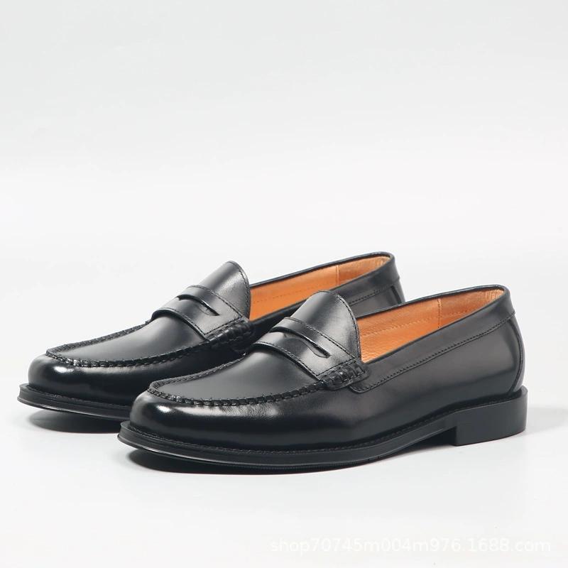 

Модные мужские лоферы слипоны из натуральной кожи ручной работы итальянского качества, деловой кэжуал, с заостренным носком 38 чёрный