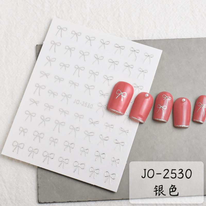 

Многоразмерная наклейка-бантик для ногтей Sweet Wind White Bow Wearing Nail Adhesive Sticker 2530-Silver