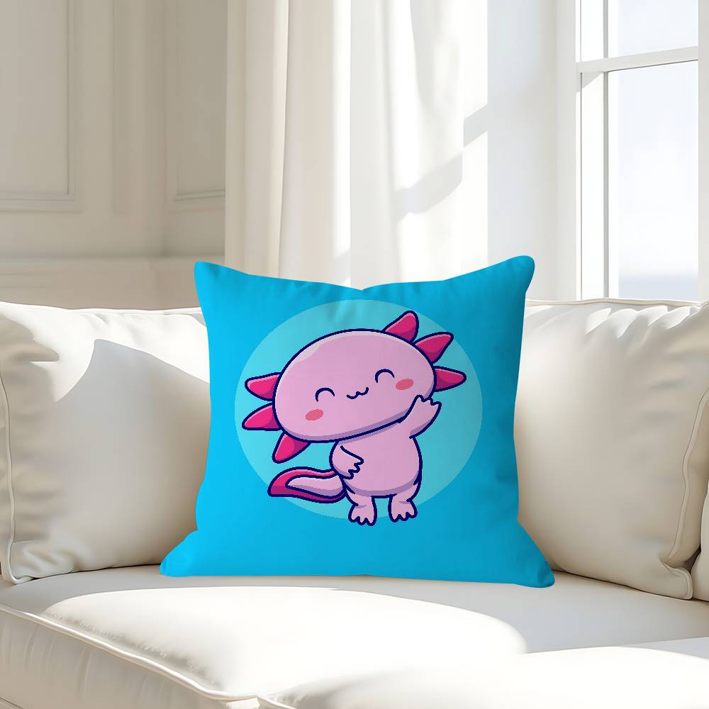

Cartoon Axolotl Stitch Lucky Dragon Pillow Cover Sofa Cushion Cover Home Room Decoration Children Gift 16x16Inch