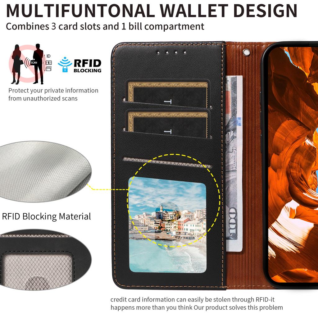 For Xiaomi 15 Ultra Case RFID Blocking Leather Wallet Flip Phone Cover with Wrist Strap