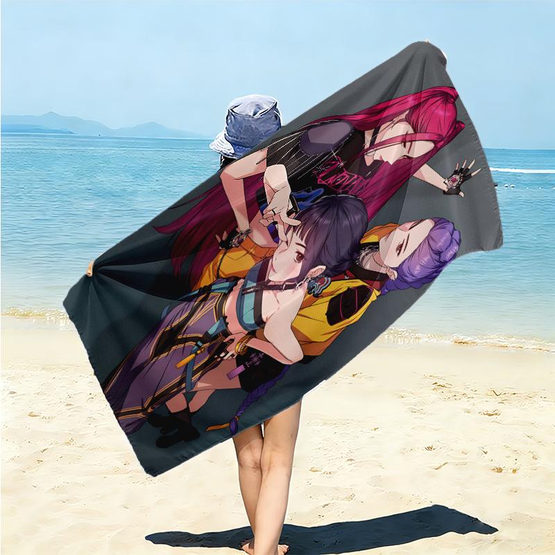 1Pc Fantasy Warrior Trio Beach Towel Microfiber Beach Towel Thin Absorbent For Beach Swimming Yoga Bath Sports 0917207