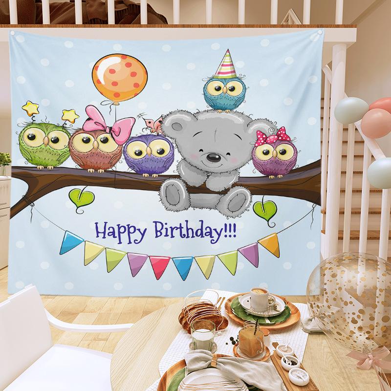 Birthday Party Decoration Tapestry Photo Background Cloth Ins Hanging Cloth Children's Meeting Scene Arrangement Background Wall Photo