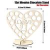 Yousheng Wooden Chocolate Display Rack Heart Shaped Chocolate Stand Romantic Tabletop Decor for Weddings Parties Events