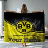 1PC Borussia Custom Name Patterned Flannel Blanket Suitable For All Seasons for Home Decor Warmth and Comfort Gifts Holiday Present