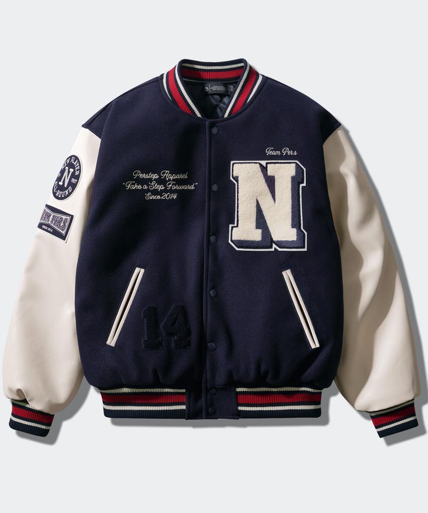 Perstep Remain Varsity Jacket Navy/Cream Juot4536