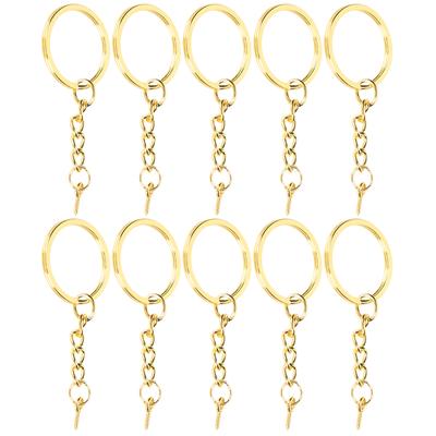 10 adet Anahtarlık Alaşım Anahtarlık Halkası Parçaları Vidalı Halkalı Pimli Konnektör Kendin Yap AksesuarlarıAltın 25mm /