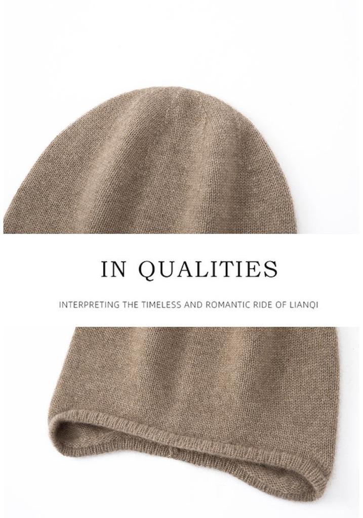 Women's 100% Pure Cashmere Knit Hat - Warm, Versatile, New Autumn/Winter Style