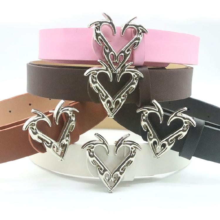 Trendy Waist Belt Chain Punk Heart for Casual Costume Belt for Jeans Dress