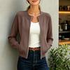 Damen Lässige Mode Langarm Locker Geschnitten Kragen Jacke, Vielseitige Alltags Oberbekleidung