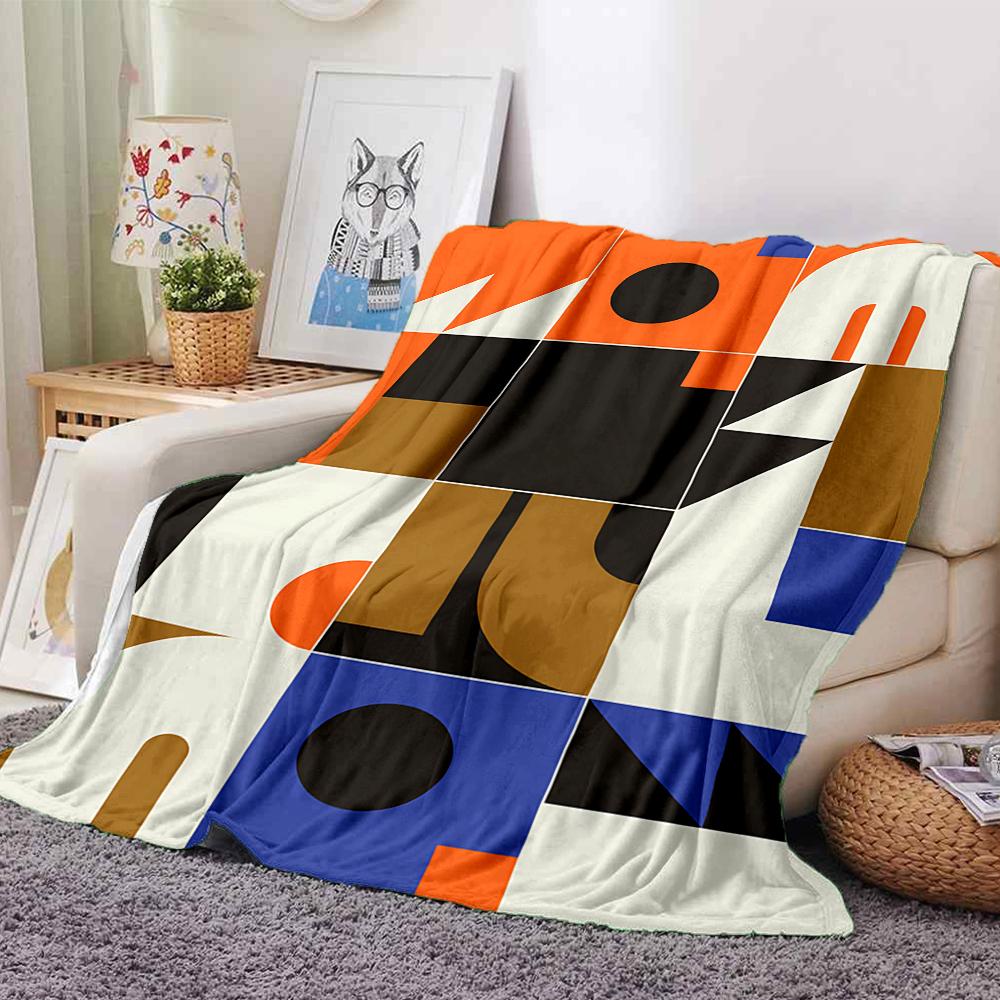Abstract Geometric Shapes Blanket Soft Throw Blanket For Home Bedroom Bed Sofa Travel Office Solid Christmas Blanket