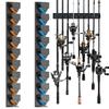 Multi-rod Capacity Fishing Rod Holder Wall Mounted Rack Non-slip Roller