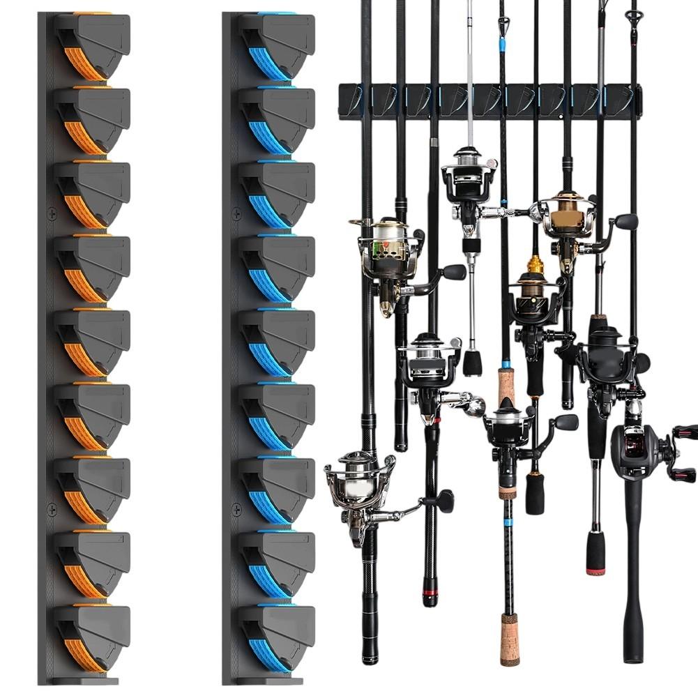 Multi-rod Capacity Fishing Rod Holder Wall Mounted Rack Non-slip Roller