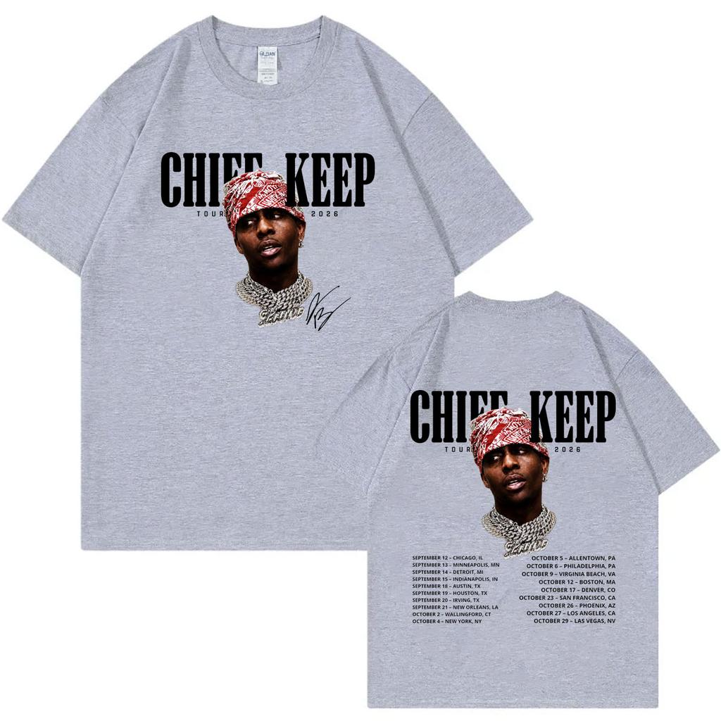 Rapper Chief Keef Tour 2026 Merch T ShirtUnisex Fashion Vintage Short Sleeve T-shirts High Quality Cotton Oversized T-shirt