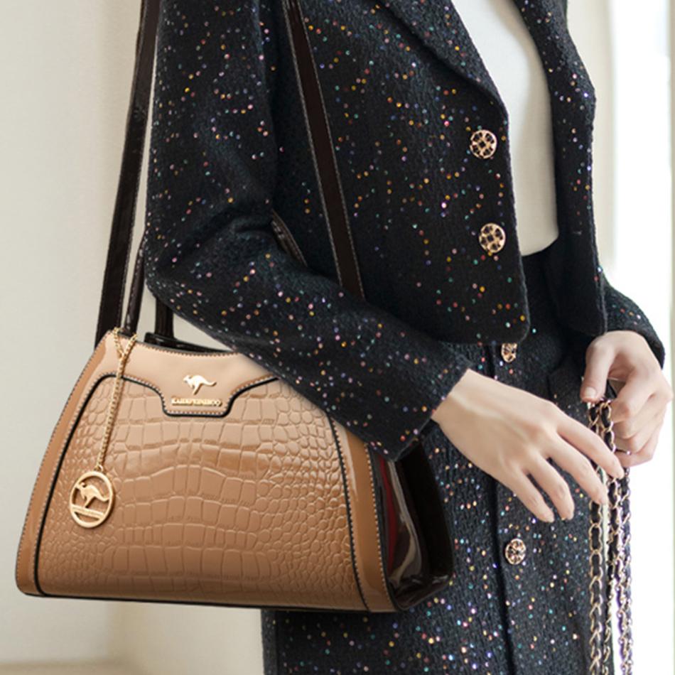 Luxury Patent Leather Handbags for Women Designer Crocodile Pattern Women's Shoulder Crossbody Bag Hobos Ladies Messenger Bags