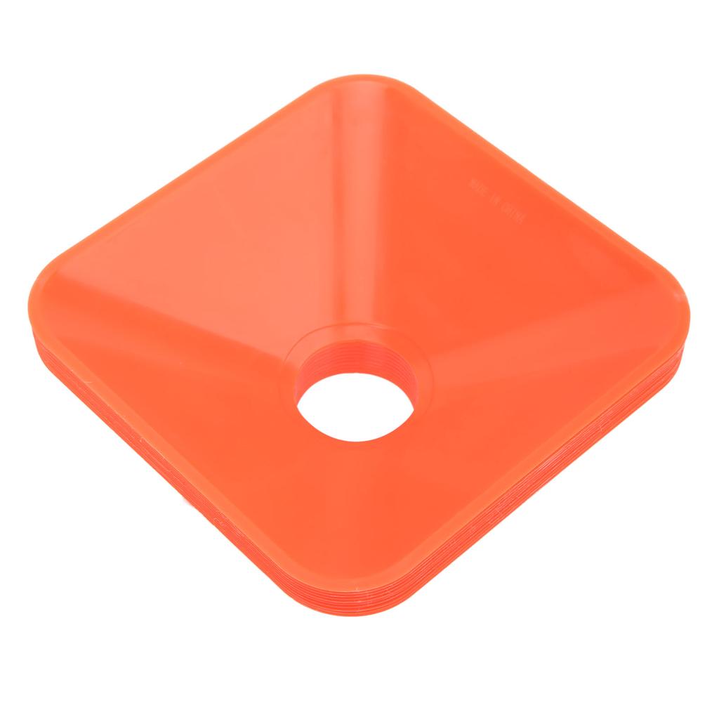 10PCS Training Cones Square Bright Color Stackable Compact Cones Marker for Sports Football Orange