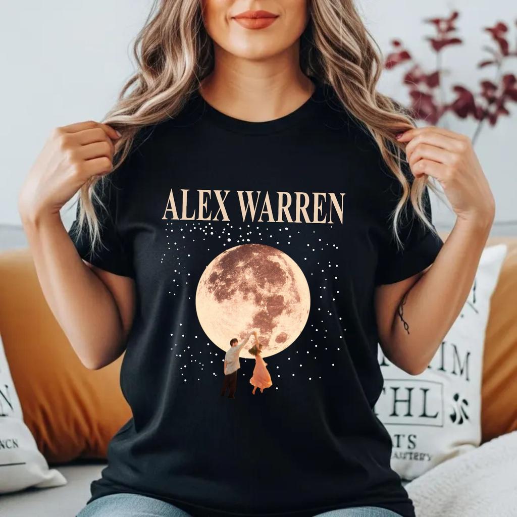 Alex Warren UK Tour Moon T-Shirt Indie Pop Concert 2026 Music Fans Gift Tee Top