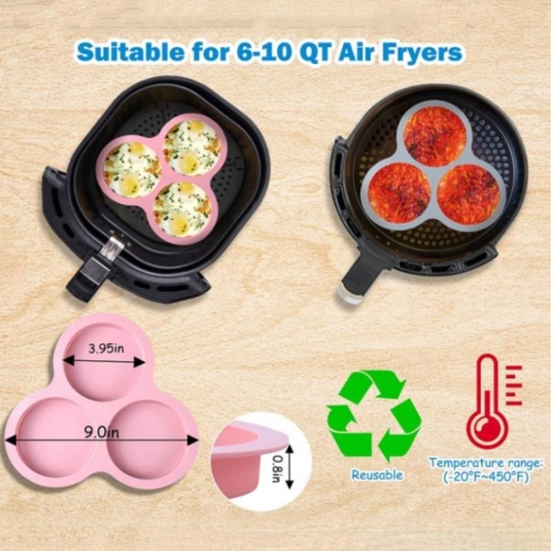 New 3 Holes 4 Inches Round Silicone Bread Mold Round Burger Mold Cupcake Baking Tool DIY Rainbow Pizza Pan Cake Decorating Tool