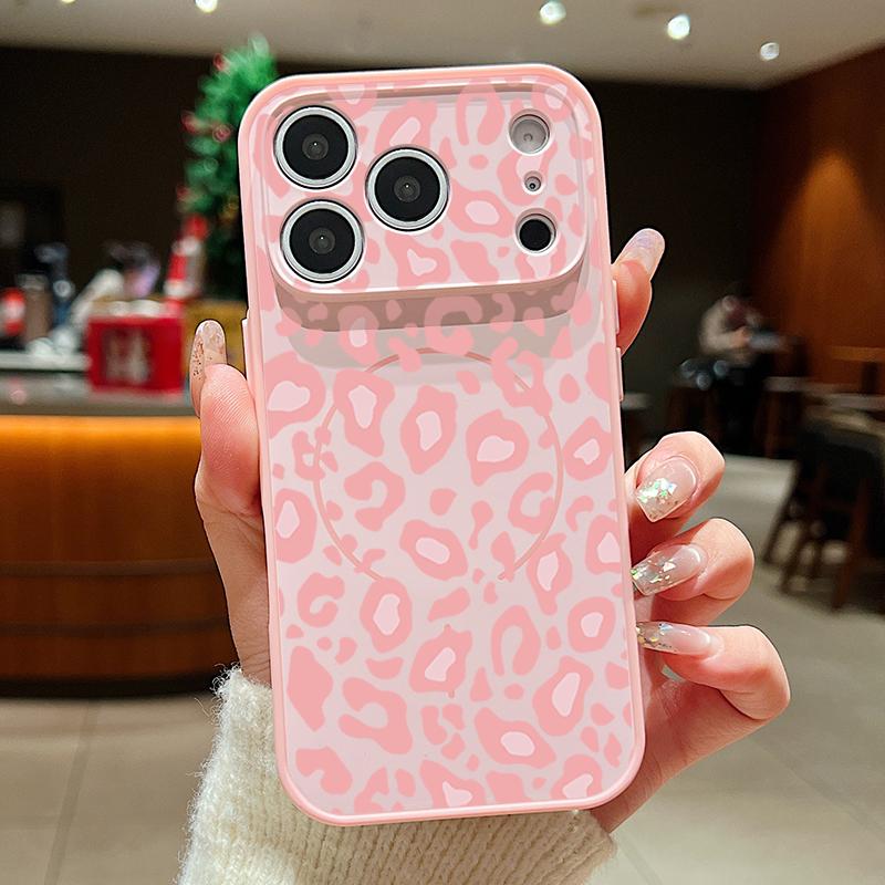 Leopard Print Phone Case For iPhone 17 Pro Max Funda iPhone 16 15 14 13 Pro Max Magnetic For Magsafe Hybrid Slim Matte Cover
