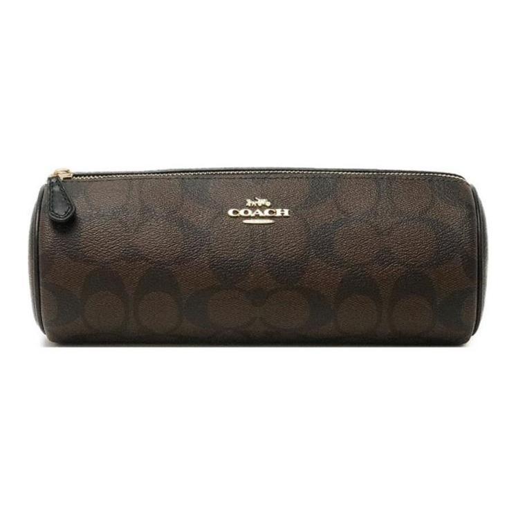 

Coach Pencil Case Handheld Makeup Bag Pillow Bag Leather Pvc Handbag Medium Women Handbags Dark-Brown 91177-IMAA8 Basic Set (Bag+Dust Bag)