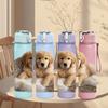 1PC Sleepy Puppy Fluffy Dog Print 750ml Color Plastic Sports Water Bottle Leakproof Flip Straw Lid Suitable for Sports Office Home Use
