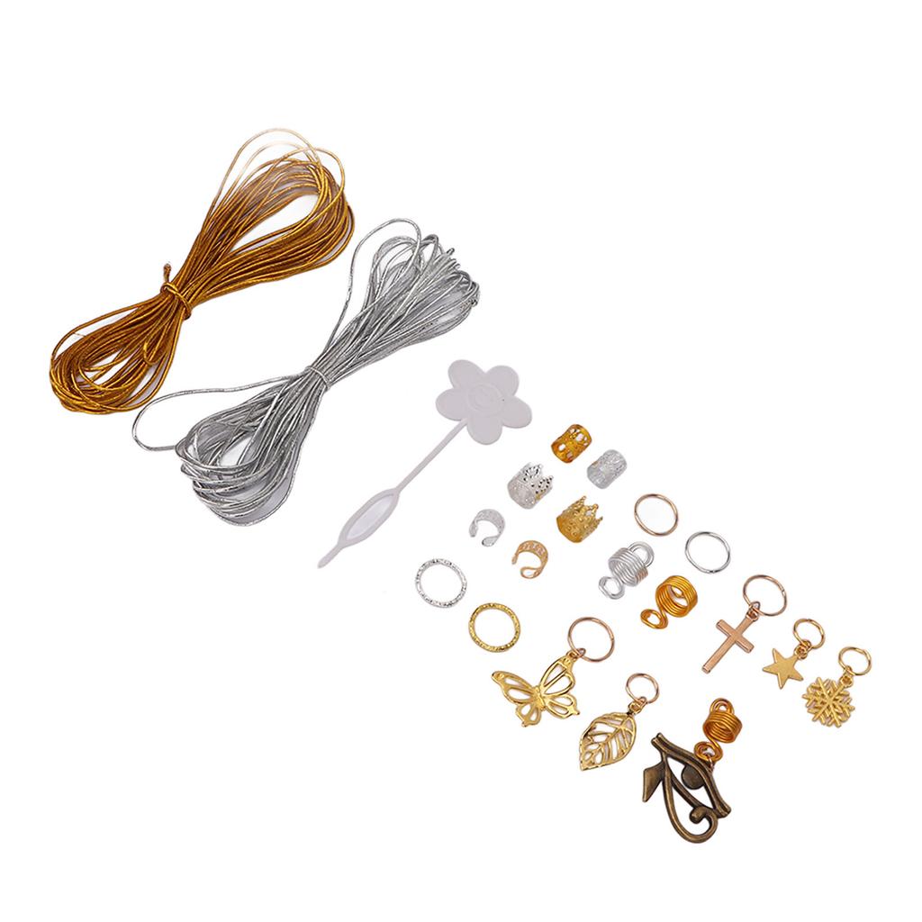 300pcs Dreadlocks Jewelry DIY Braids Accessories Hair Beader Gold Silver Thread Hair Pendants