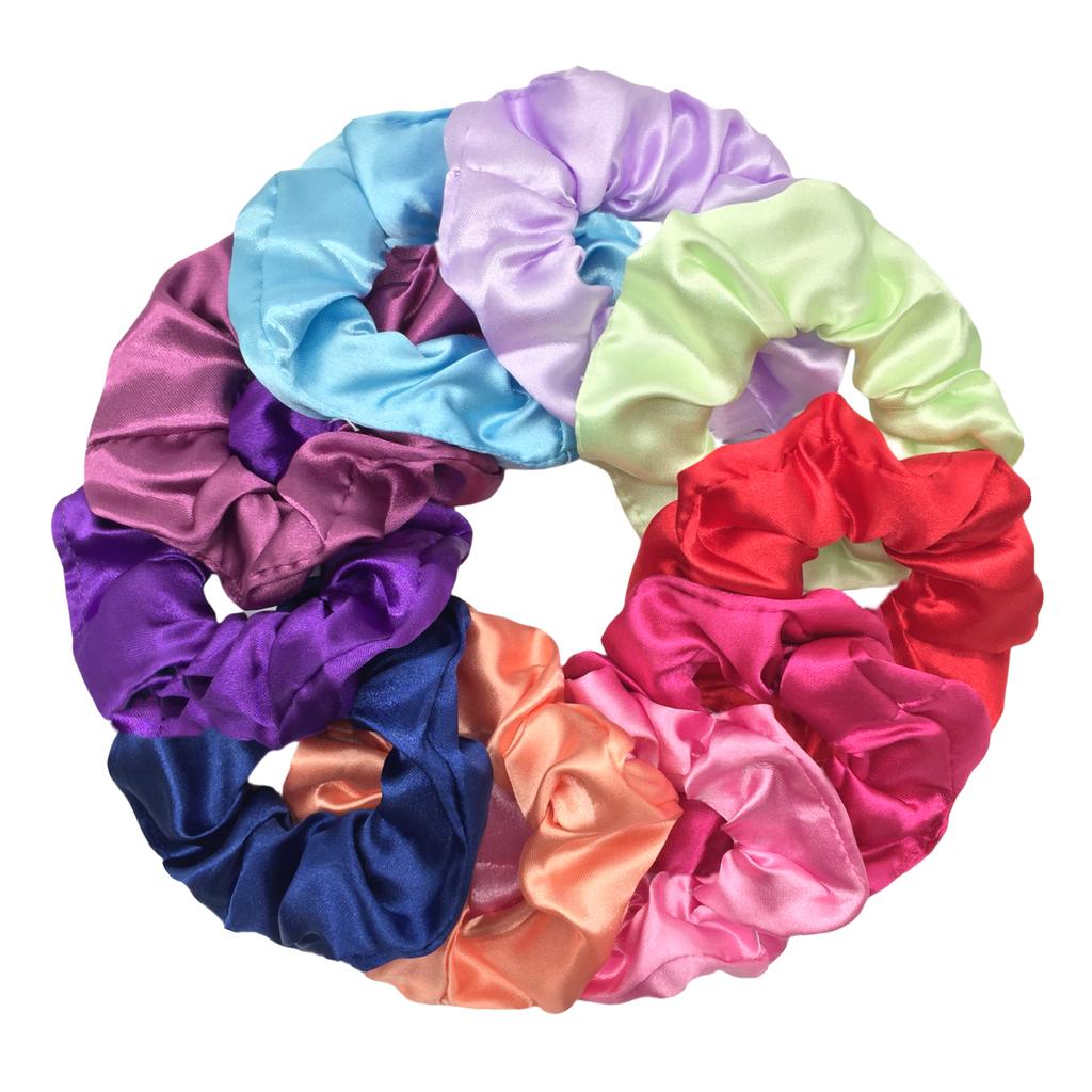 25/10//6 Stück Satin Scrunchies Mädchen Elastisches Haarband Pferdeschwanzhalter Haargummis Mode Damen Accessoires Uni Scrunchy