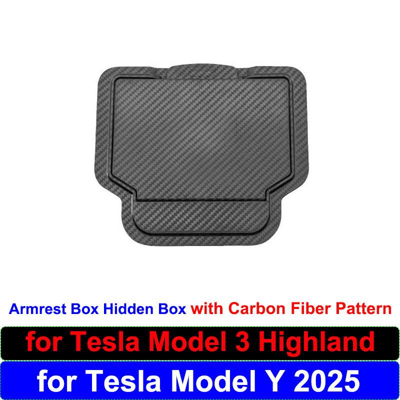 

for Tesla Model Y Juniper 2025 Accessories Center Console Storage Box Cup Mat Model 3 Highland Mat Armrest Box Hidden Organizer
