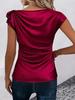 2026 European & American Women's Solid Color Satin One-Shoulder Sleeveless Commuting Top