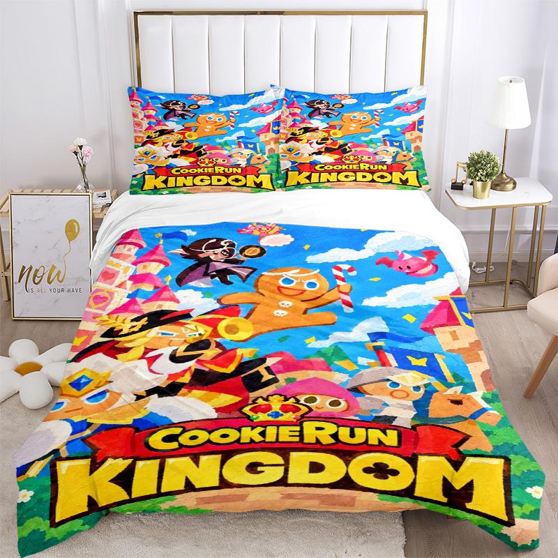 Cookie Kingdom Bedding 3 Piece Set HD Print Duvet Cover Pillowcases for Teens Adult Bedroom Decoration Christmas Gift