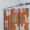 Animal Print Shower Curtains Cute Bunny Rabbit Design 180Gsm Polyester Fabric Waterproof Home Decor Item For Bathrooms Orange Co