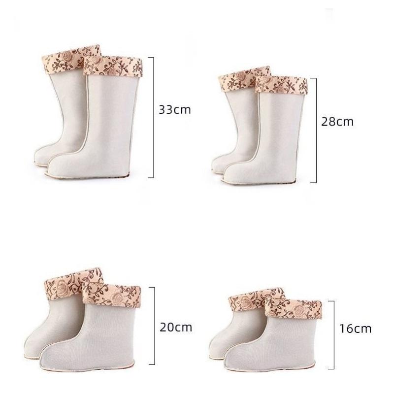 Fashion Winter Warm Lining For Rain Boots Women's Soft Shoes Cover Polyester Cotton Liner For Water Rain Shoes Lining Socks Floor Shoes
