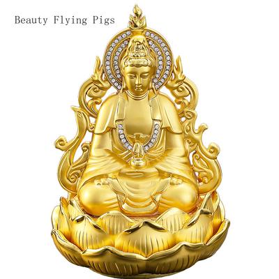 1 pièce, 13 cm, en alliage, accessoire de voiture, socle de parfum double face Guanyin, décoration intérieure, cadeau artisanal