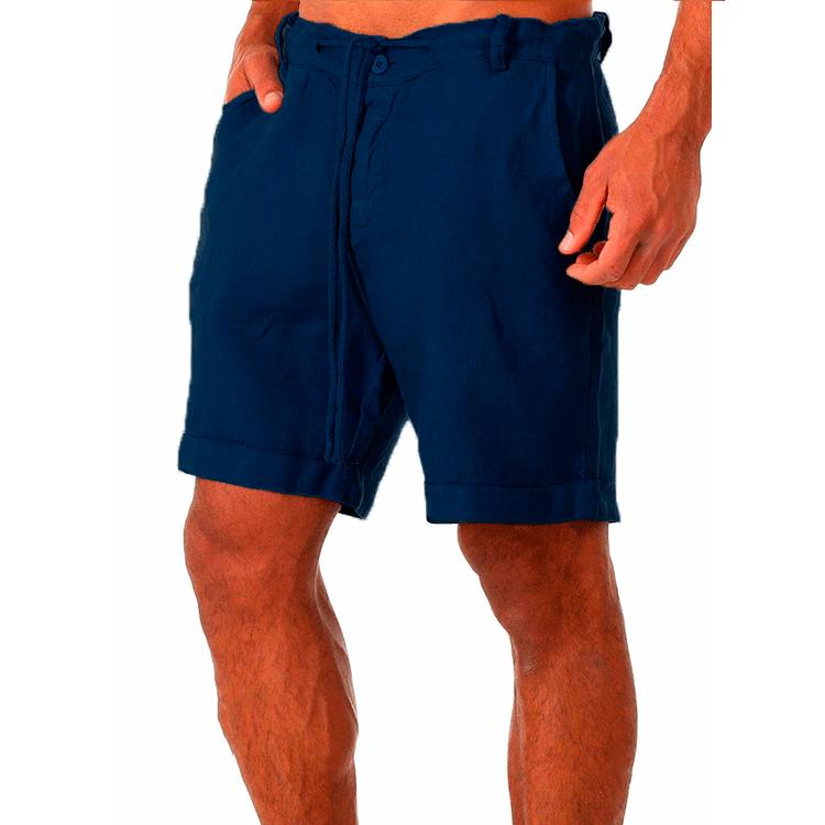 Summer Men's Cotton Linen Shorts Men Cotton Beach Short  Wild Leisure Loose Solid Cargo Shorts for Men Sweatshorts