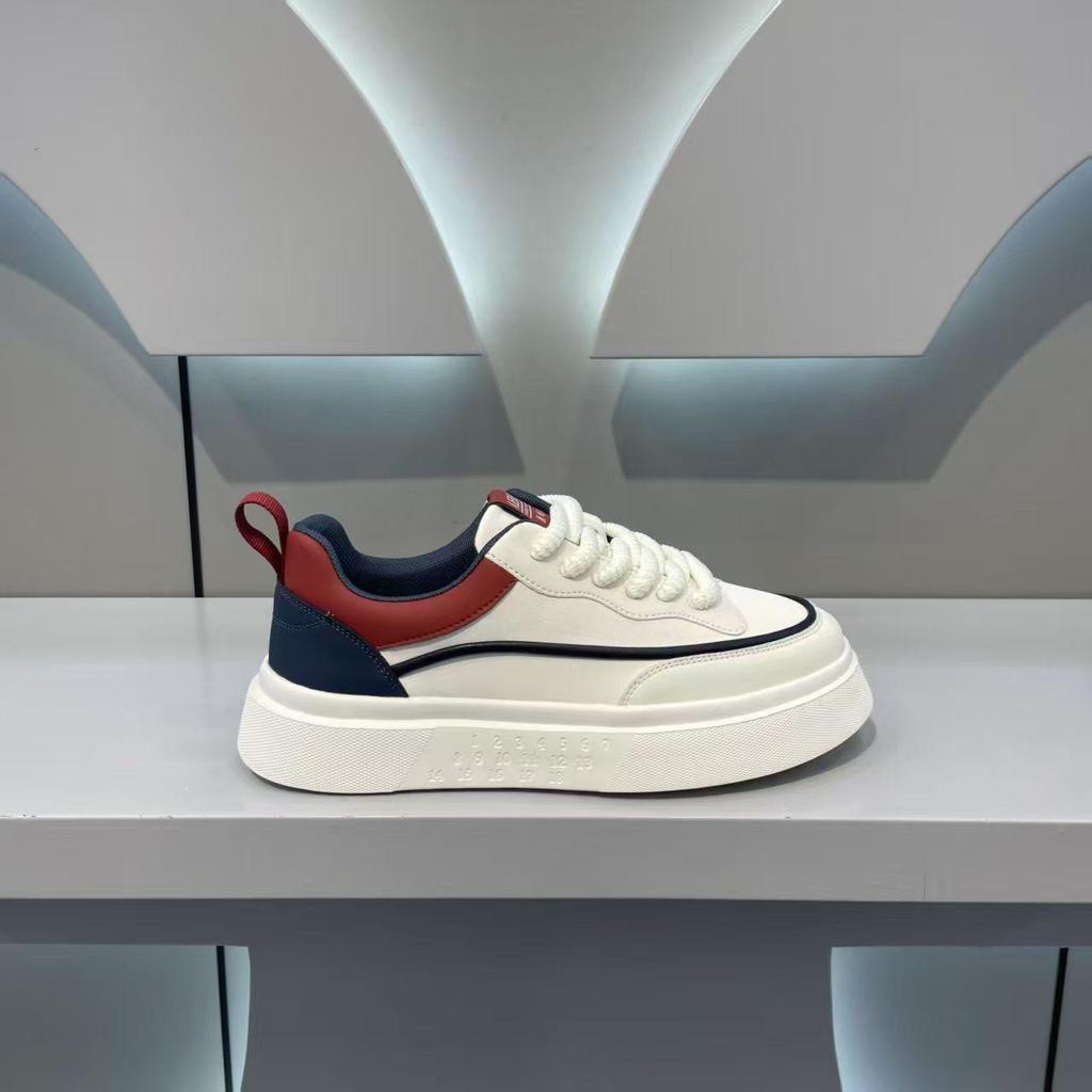 Herbst 2025 Herren Atmungsaktive Trendige Low-Top Weiß Skate Schuhe mit dicker Sohle