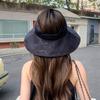 Summer hat women's versatile empty top hat holiday wind show small face big edge sun protection sun hat thin