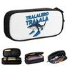 Tralalero Tralala Pencil Case Italian Brainrot Meme Pen Pencil Bags for Student Big Capacity Office Zipper Pencilcases