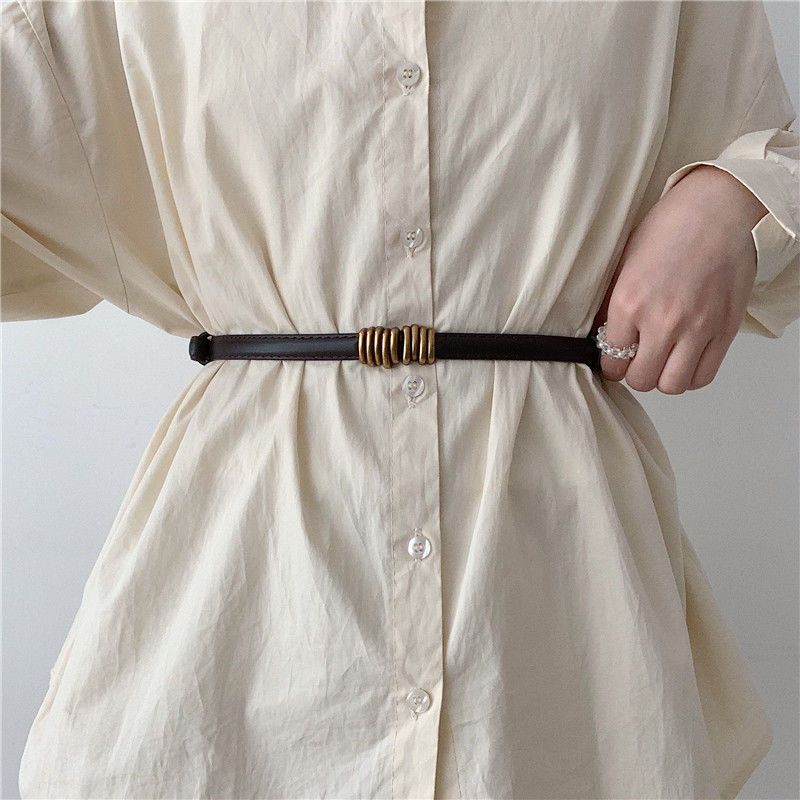 Stylish And Elegant Womens Belt Perfect For Dresses And Coats With Distinctive Vintage Metal Buckle