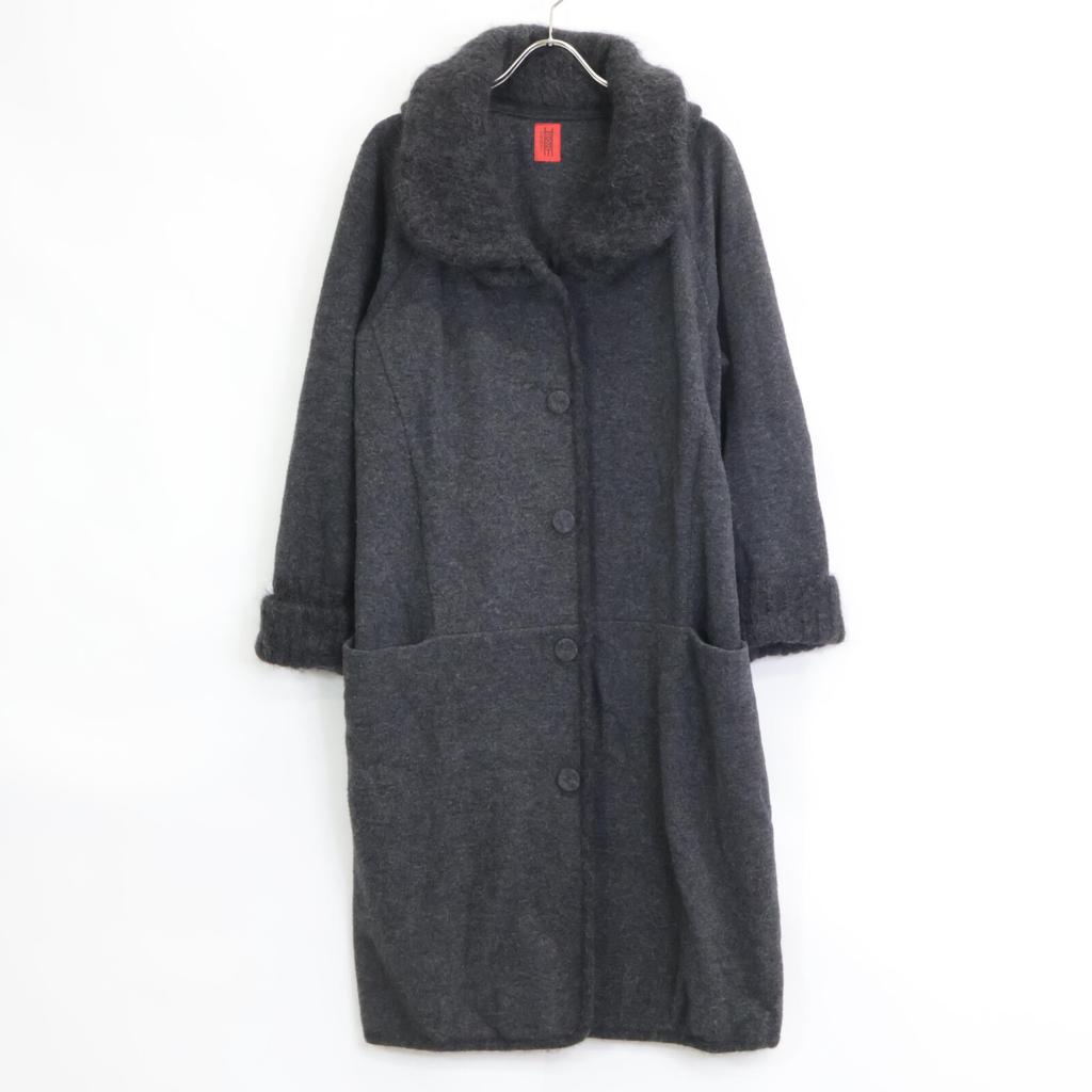 Haat HA23KD301 Gray Mohair Blend Double Ribbed Color Coat Coat 4 grayUsed