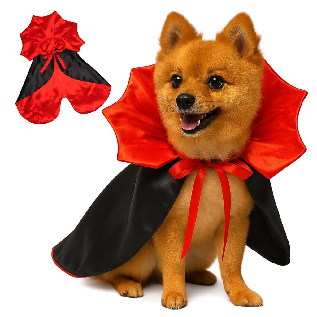 IROKOHA Halloween Christmas are set this pet costume cape vampire dog cat Dracula disguise wear photo commemorative shooting (Red Black M)