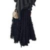 Elegant A-line Ruffle Lace Maxi Skirt - Versatile Puffy Long Hem Design