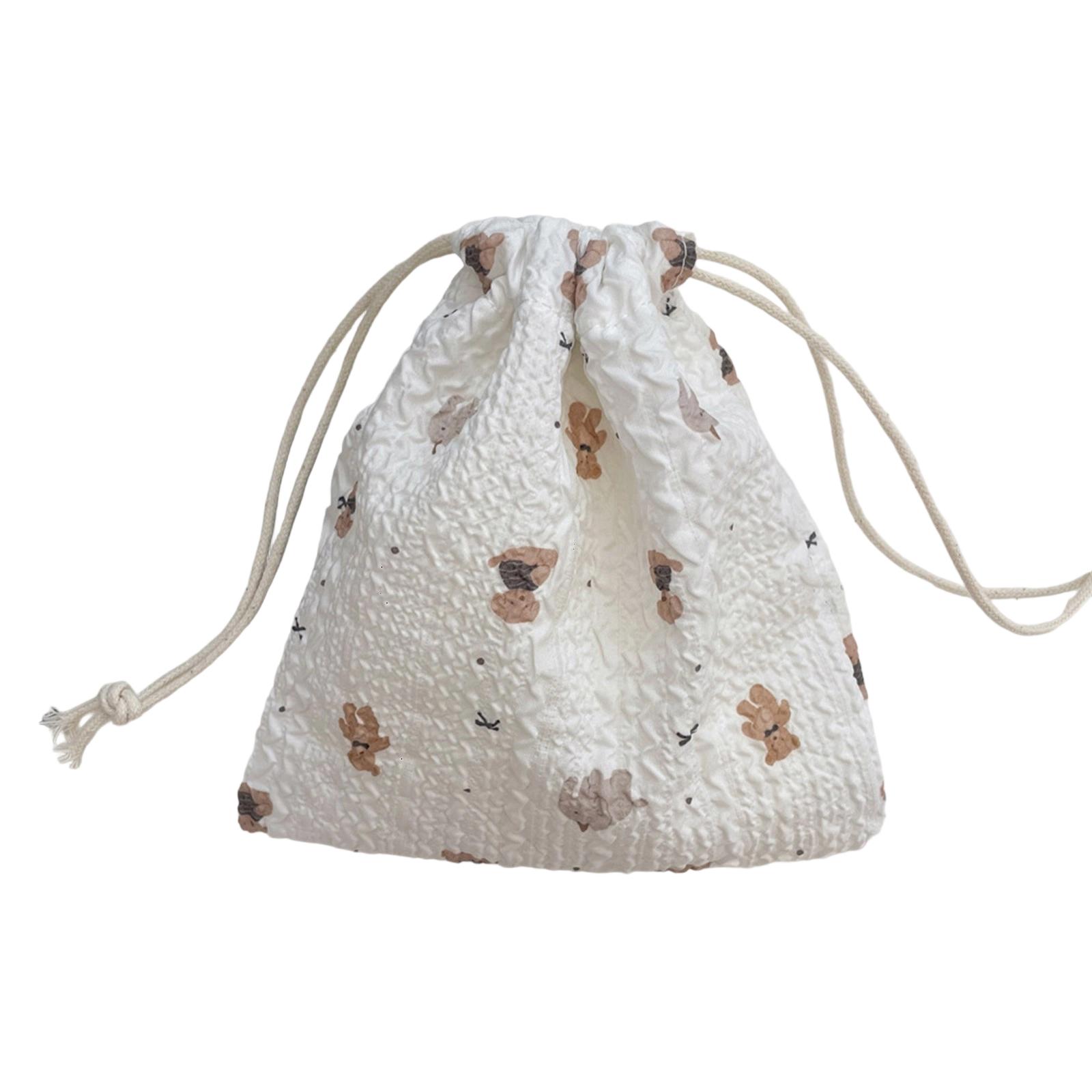 

Cute Cartoon Drawstring Bag Storage Pouch Compact Cosmetic Bag Makeup Organizer for Brushes Key Travel Essential 3