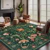 Green Retro American Living Room Floor Mat High Touch Flowers Balcony Dining Room Bedroom Bed Full Of Carpeted Home Decor