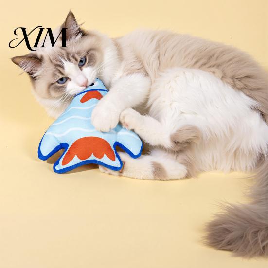 Pet Enrichment Toys Plush Catnip Fish Cat Toy, Interactive Stuffed Toy with Crinkle Sound, Soft Chew Kicker for Indoor Cats, Kittens Bite Resistant