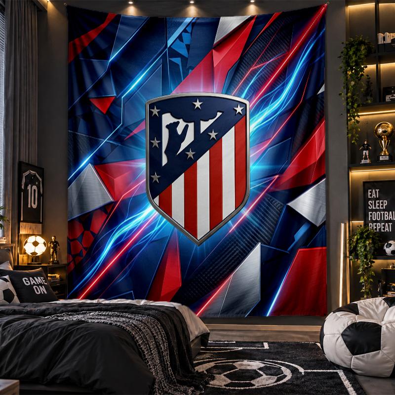 Wall Hanging Tapestry Atletico Madrid Print Cloth for Living Room Bedroom Home Decor