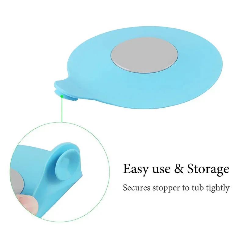 1PCS Silicone Bathtub Drain Water Plug Stopper Drain Water Tank Waterproof Plug Cover Design For Bathroom Kitchen