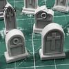 Realistic Cemetery Decor 14 Pcs Mini Tombstone Model, 3D Printed Miniature Gravestone Scenery Model Landscape Building Supplies Props for Tabletop