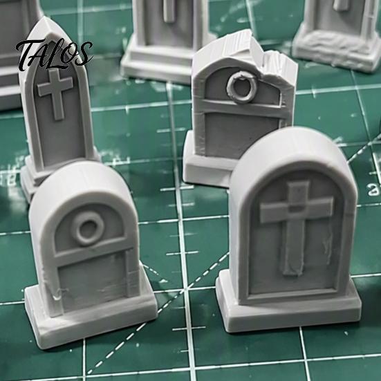 Realistic Cemetery Decor 14 Pcs Mini Tombstone Model, 3D Printed Miniature Gravestone Scenery Model Landscape Building Supplies Props for Tabletop